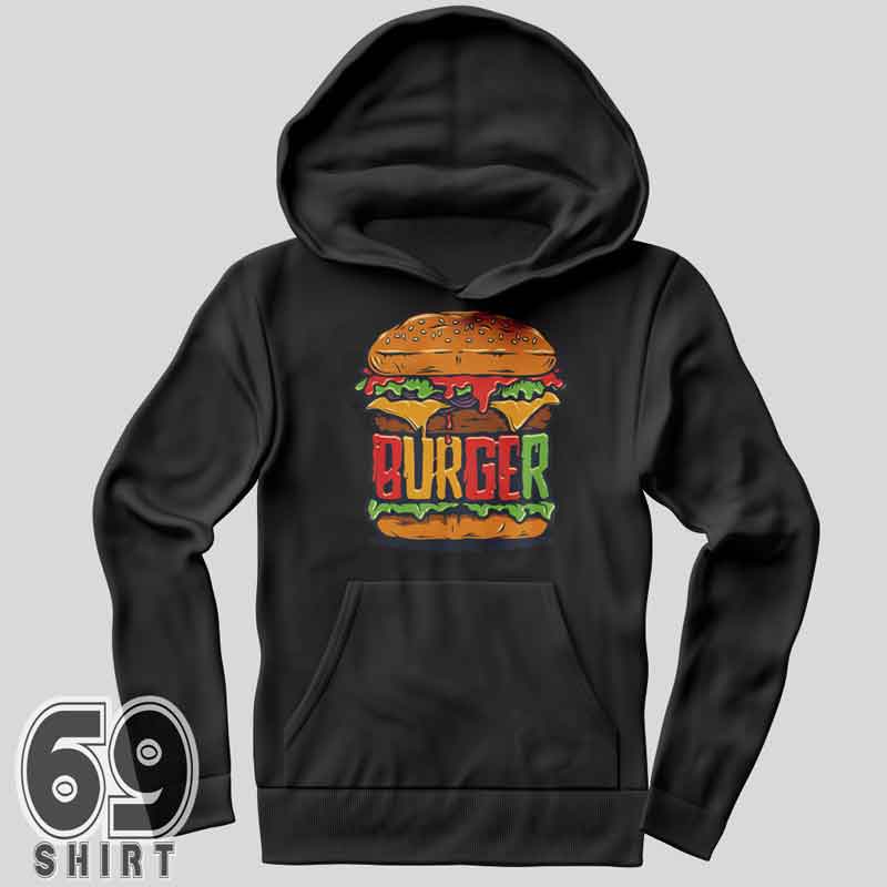 Luxury Burger Design Hoodie Printed