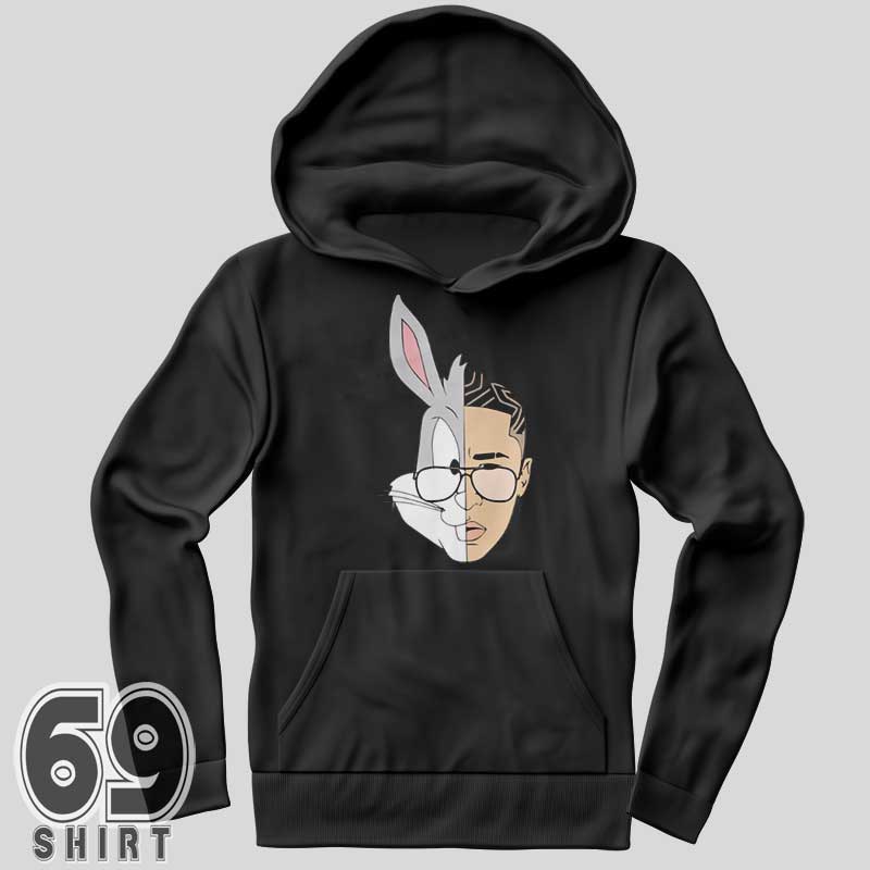 Bad Bunny Merch Face Rabbit Men Graphic Hoodie