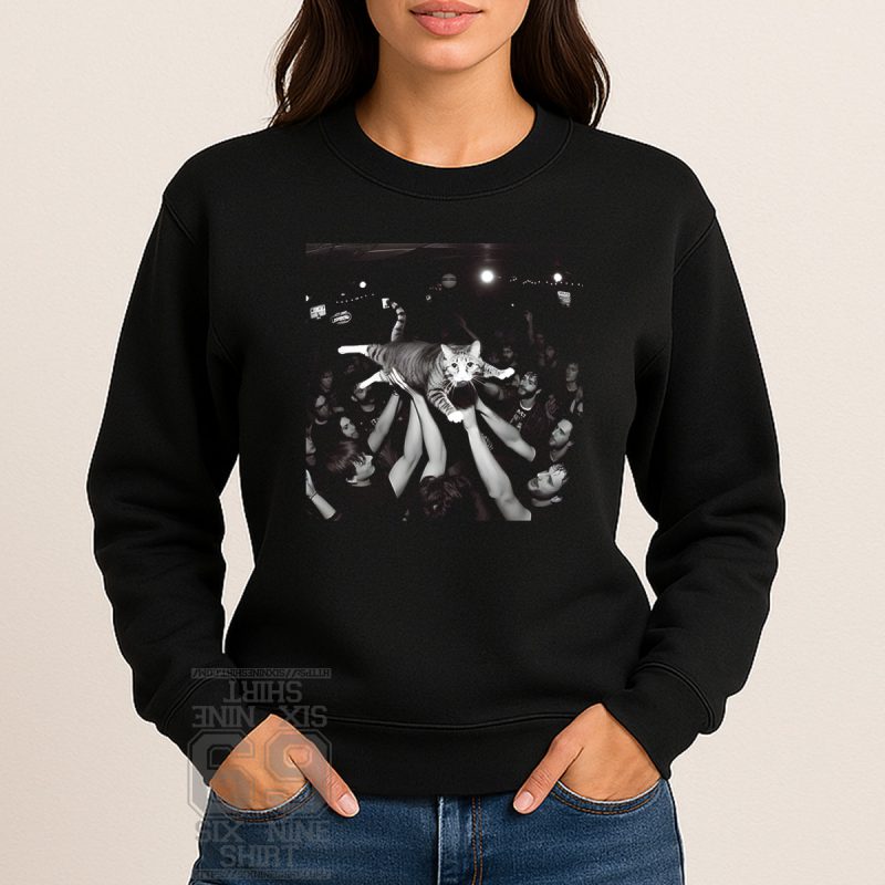 sweatshirt concert outfit theme cat crowd surfing