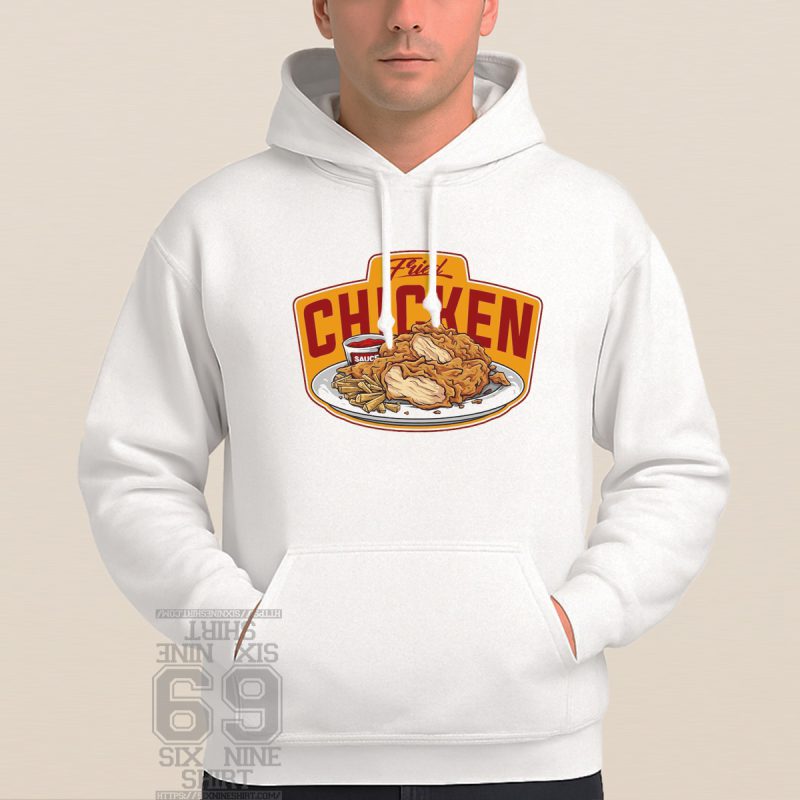 printed fried chicken graphic design on Hoodie