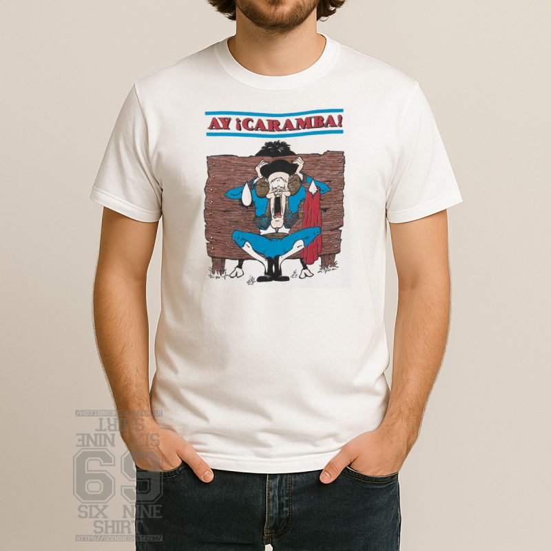 vintage Ay Caramba shirt with matador and bullfight cartoon graphic