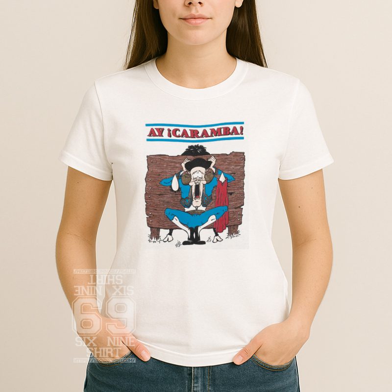 vintage Ay Caramba shirt with matador and bullfight cartoon graphic Tees