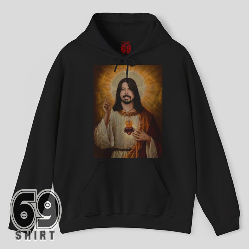 Dave Grohl sacred heart parody design rock hoodie