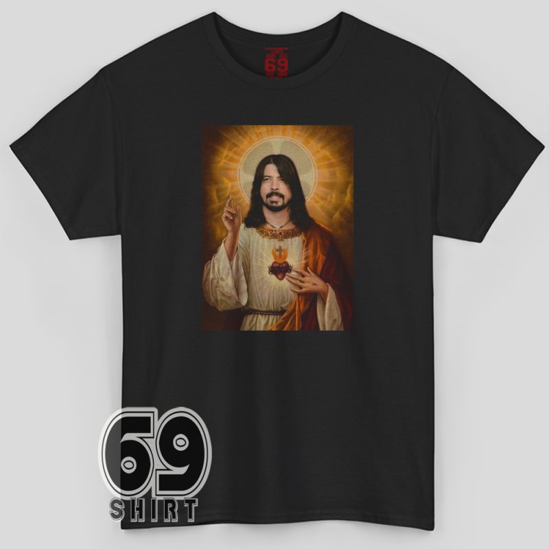 Dave Grohl sacred heart parody rock t-shirt