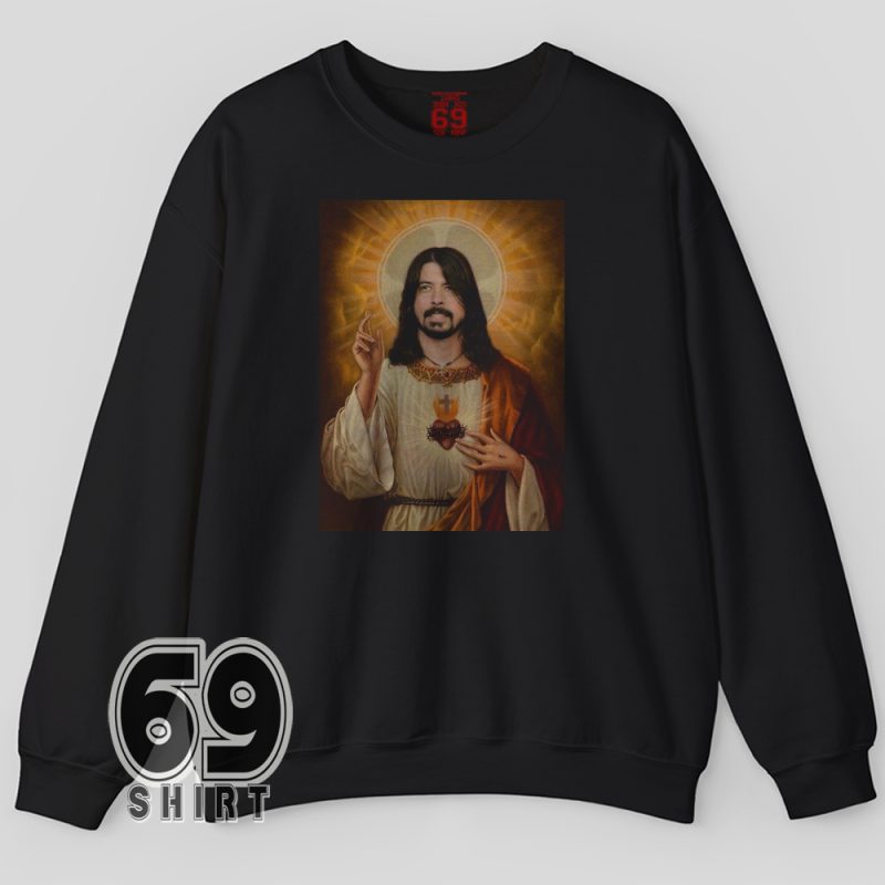 Dave Grohl sacred heart parody music sweatshirt