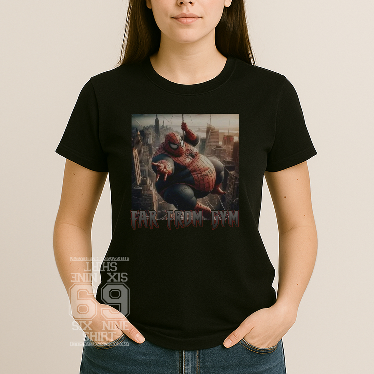 Far From GYM Meme Obesed Spiderman Shirt Far From GYM Meme Obesed Spiderman Shirt