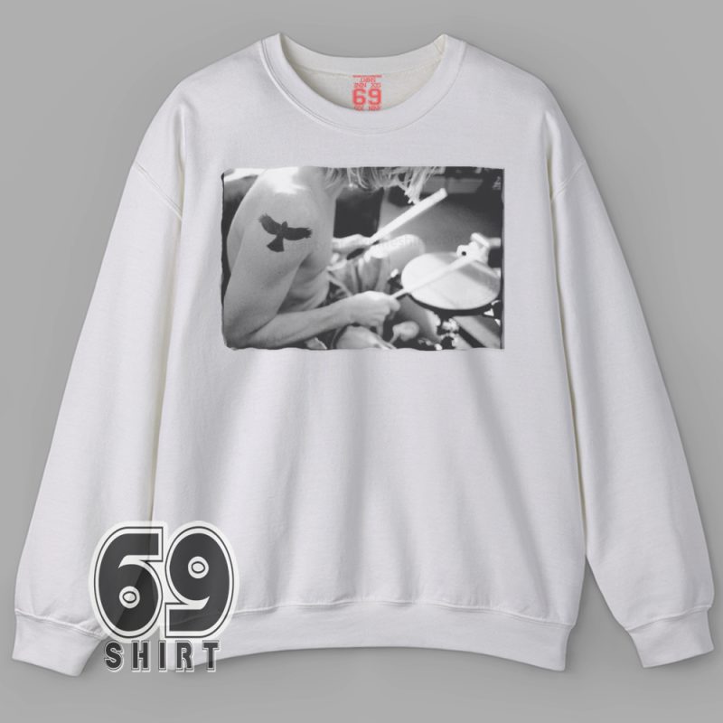 Taylor Hawkins inspired drummer performance graphic crewneck sweatshirt