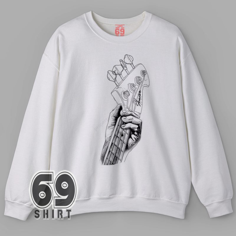 Unisex bassist shirt – detailed hand sketch design for music lovers