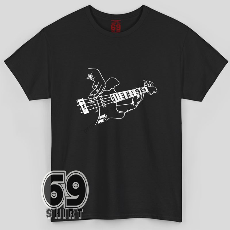 Bass Guitar Line Art Shirt – minimalist musician graphic tee