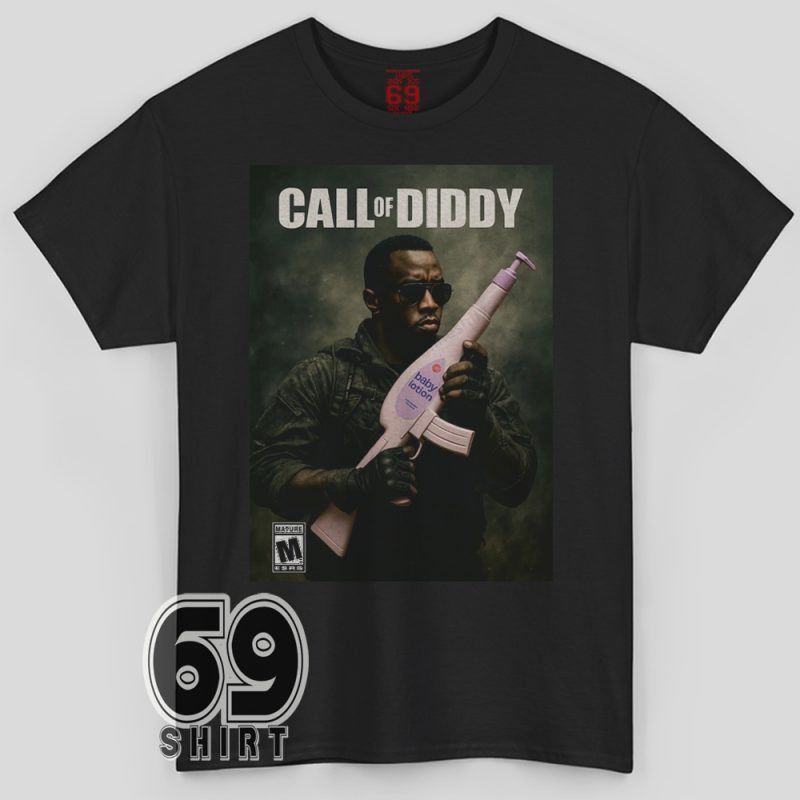 Call of Diddy parody shirt – funny gamer graphic tee with baby lotion gun