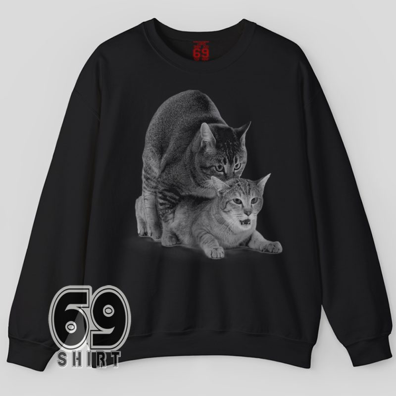 Edgy and funny cat meme sweatshirt for humor lovers