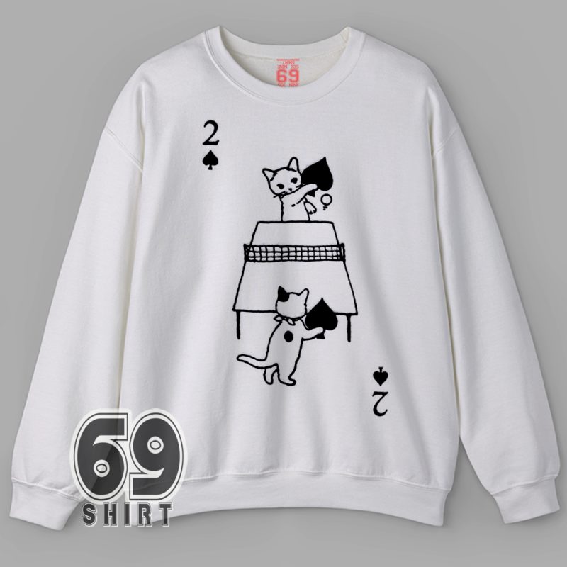 Minimalist cat humor spades card design sweatshirt