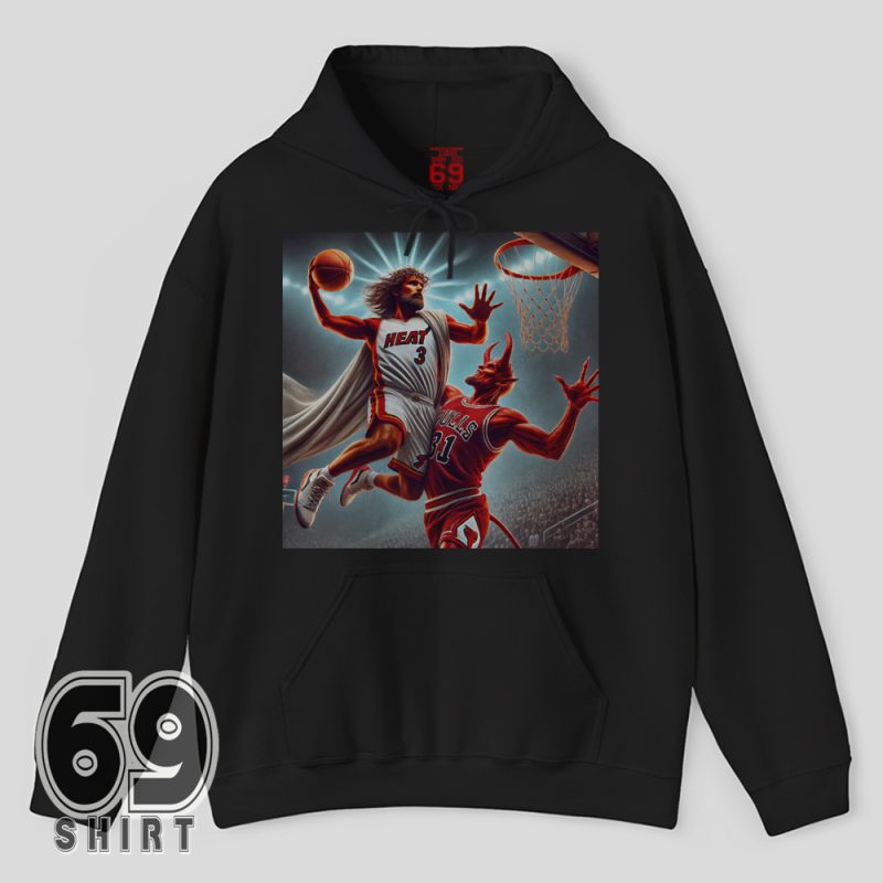 Faith-inspired basketball shirt Jesus vs Satan design Hoodie