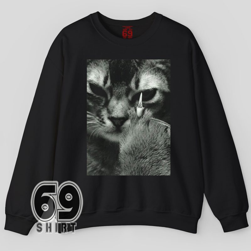 Funny rude cat sweatshirt – sarcastic claw design