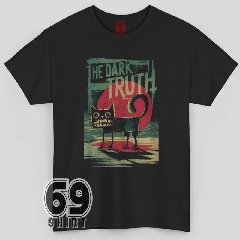 The Dark Truth Cat Shirt – creepy retro horror-inspired graphic tee