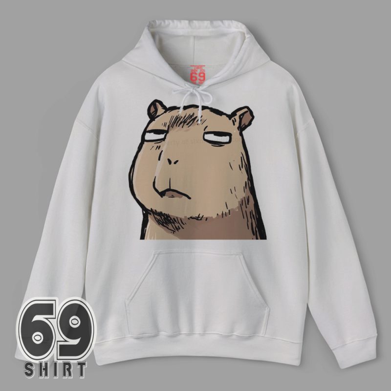 Funny unimpressed capybara drawing hoodie