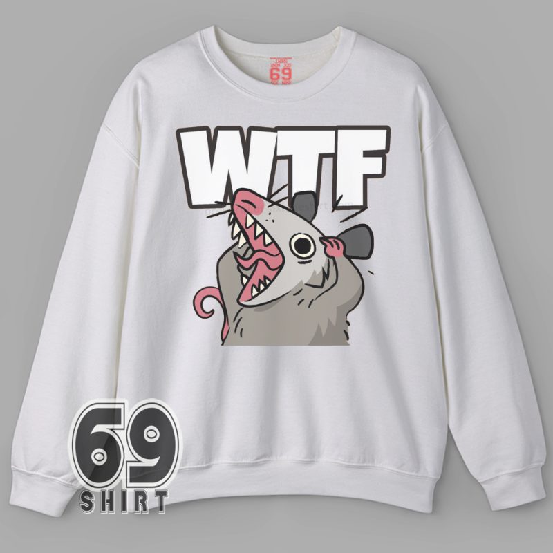 Sarcastic WTF opossum sweatshirt – hilarious cartoon animal graphic