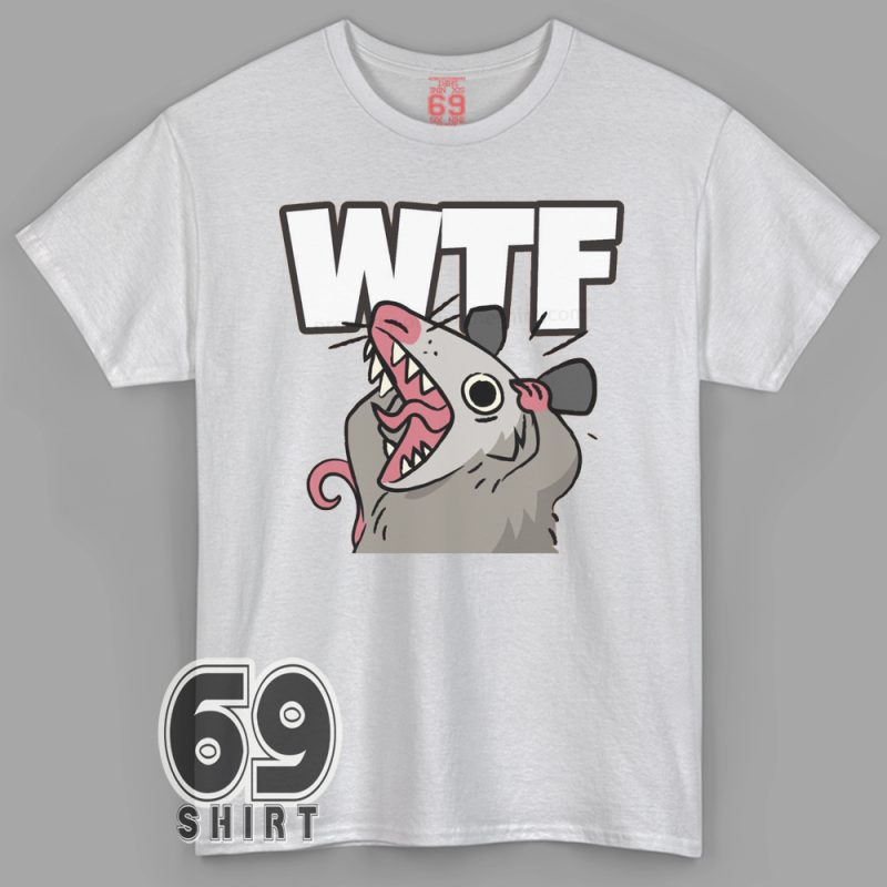 Funny WTF Opossum cartoon shirt – screaming possum meme graphic tee