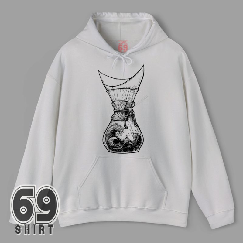 Coffee lover hoodie artistic Chemex with waves