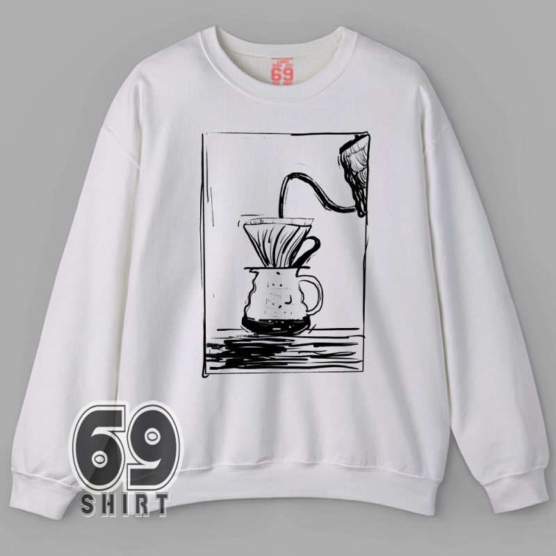 V360 Classic Coffee Hand Sketch Sweatshirt