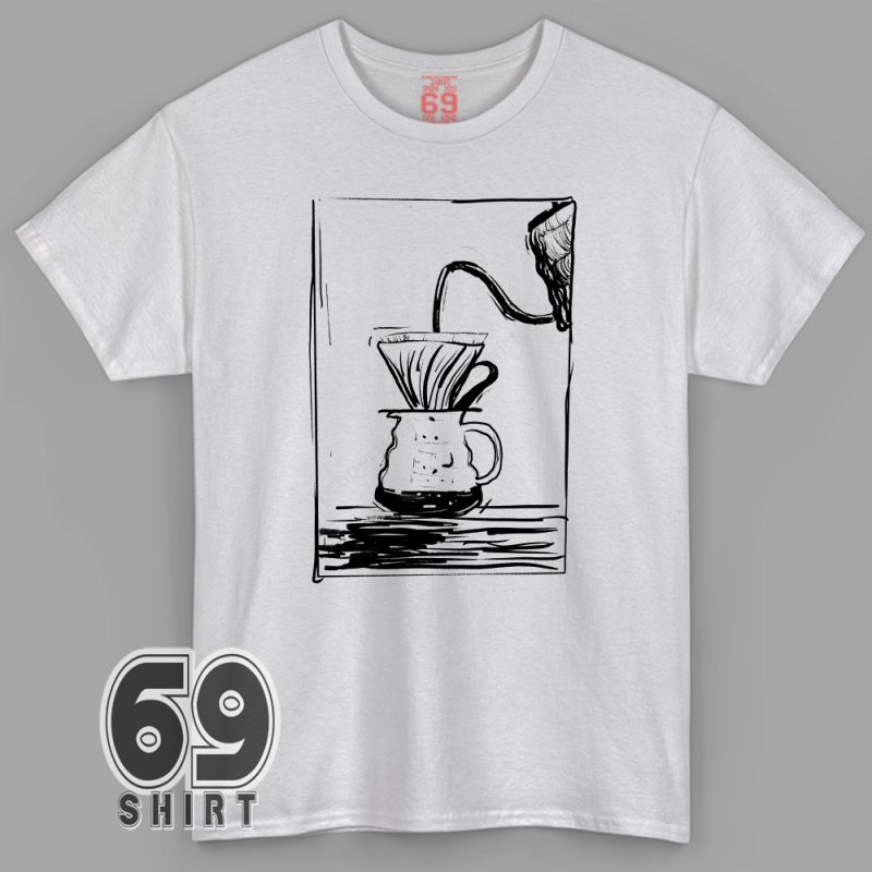 V360 Classic Coffee Hand Sketch T-Shirt