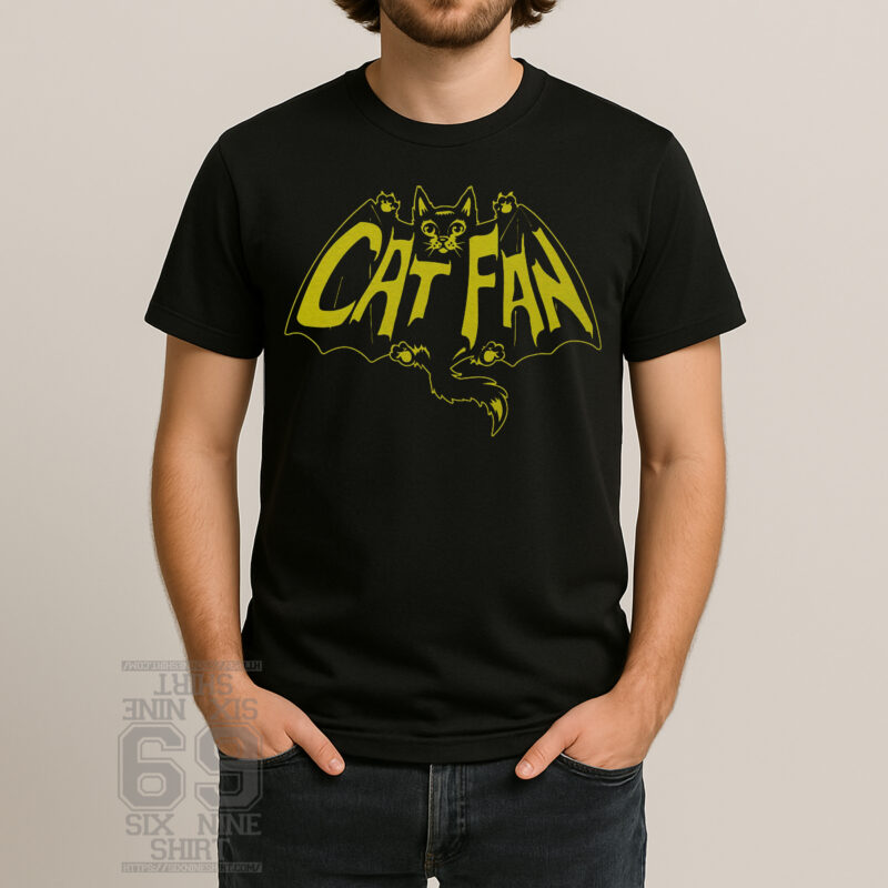 Cat fan inspired from Batman comic t-shirt