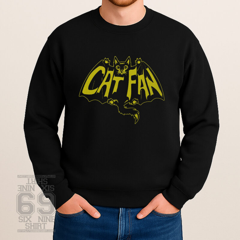 Vintage comic cat parody shirt for Batman fans