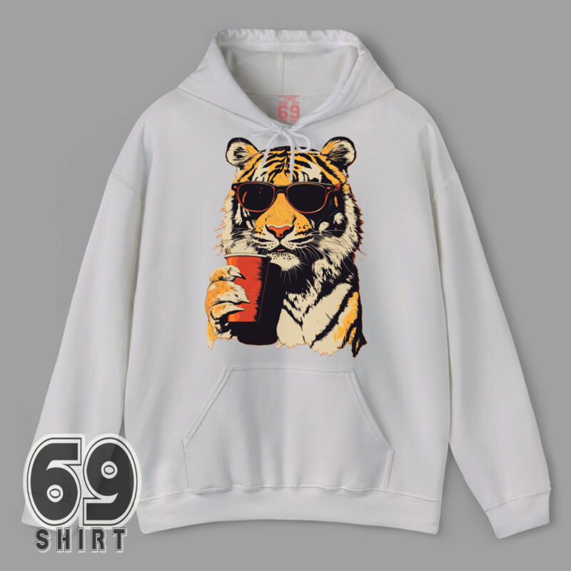 funny tiger graphic printed hoodie