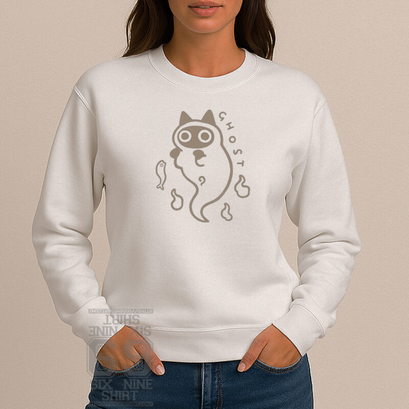Kawaii creepy cute ghost cat sweatshirt