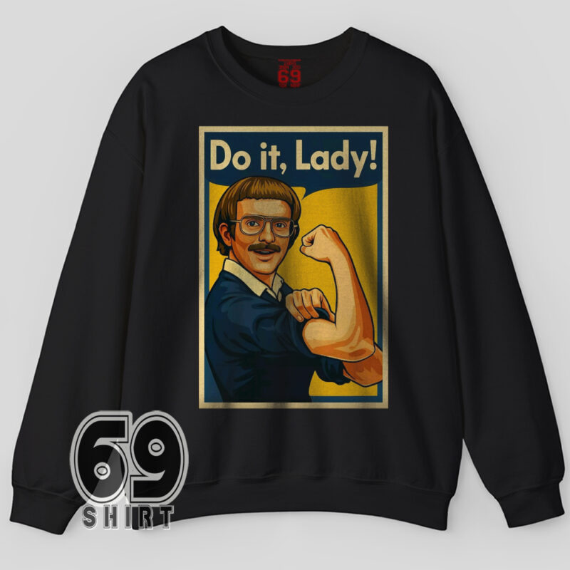 Funny vintage style poster sweatshirt with bold illustration