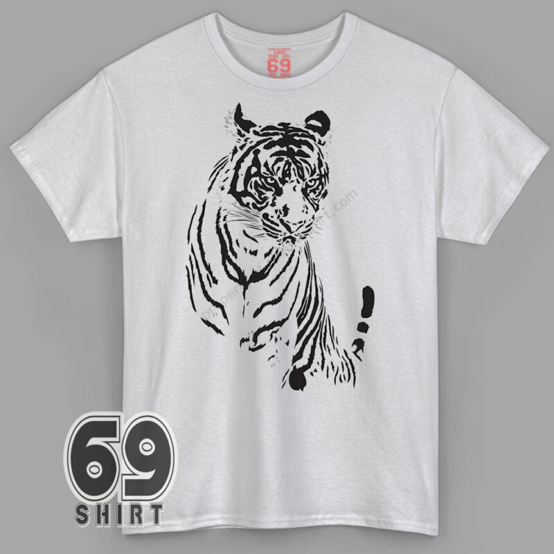 Minimalist tiger line art shirt