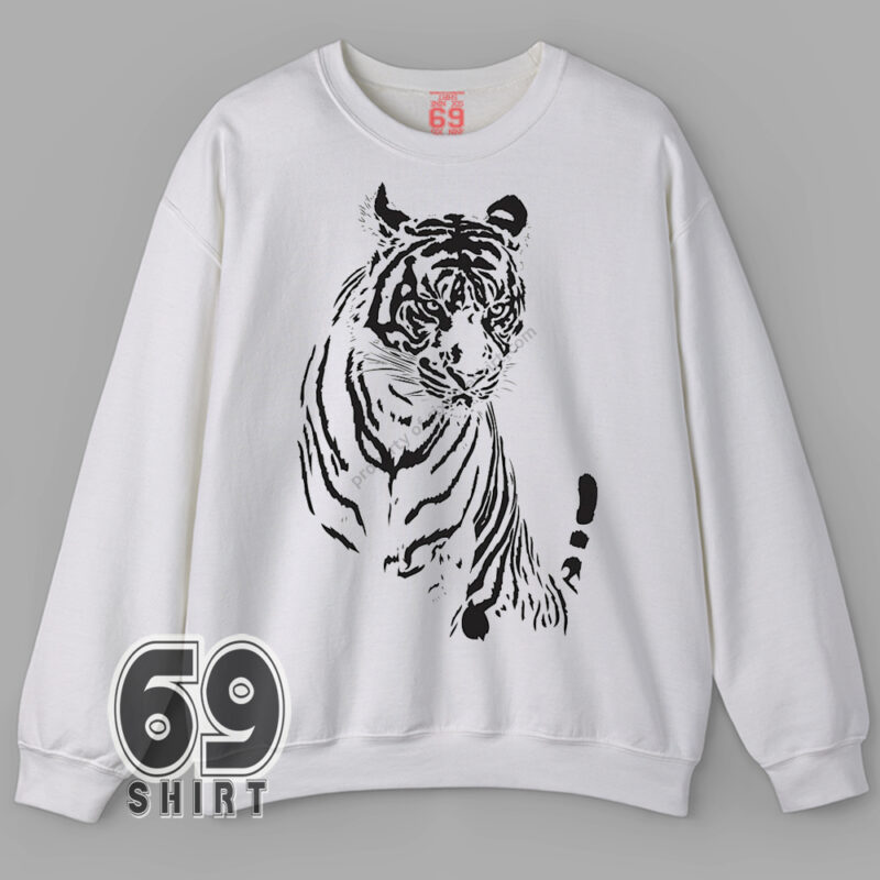 Black and white tiger graphic sweatshirt