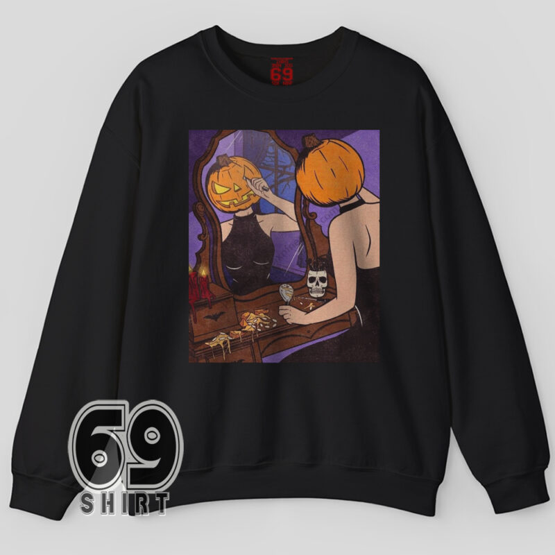 Gothic retro horror illustration sweatshirt design