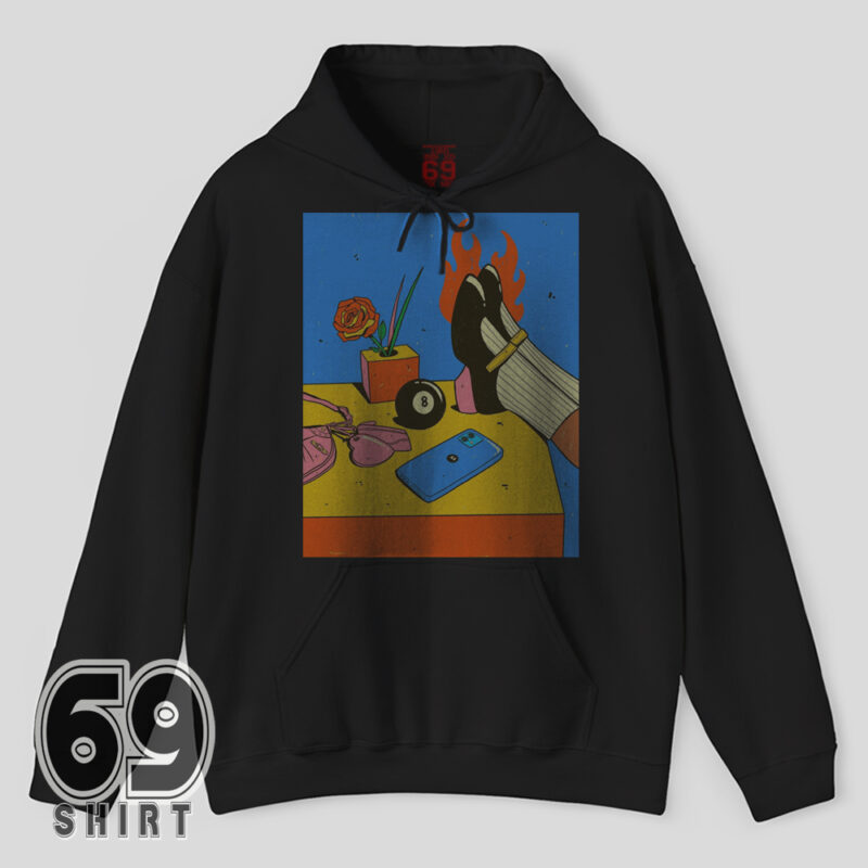 Vintage aesthetic comic art hoodie for women