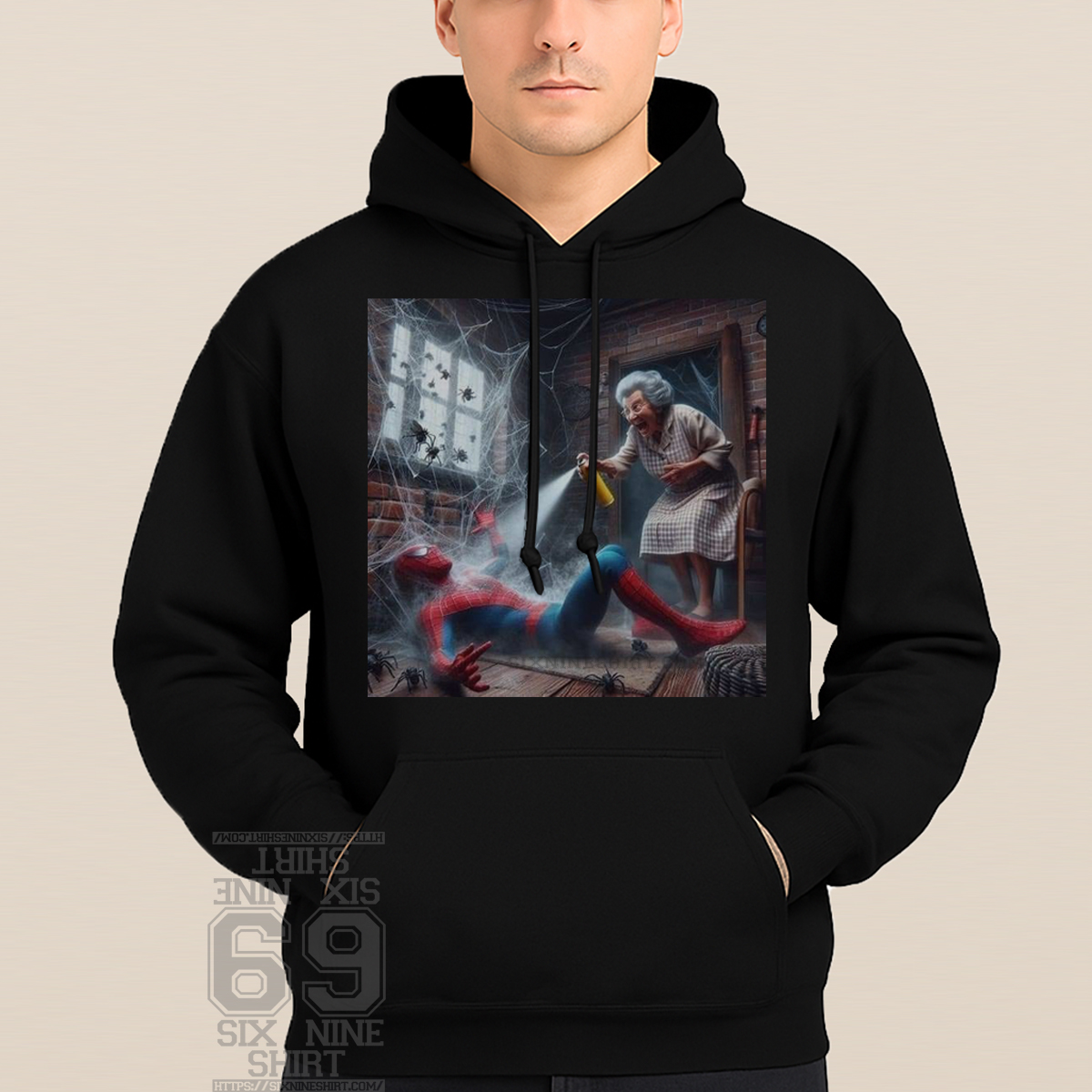 Grandma Sprays Spider Man Funny Superhero Meme Hoodie Grandma Sprays Spider Man Funny Superhero Meme Hoodie