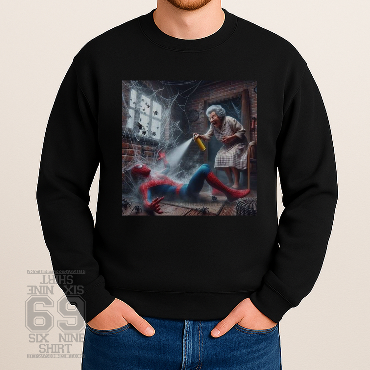 Grandma Sprays Spider Man Funny Superhero Meme Sweatshirt Grandma Sprays Spider Man Funny Superhero Meme Sweatshirt
