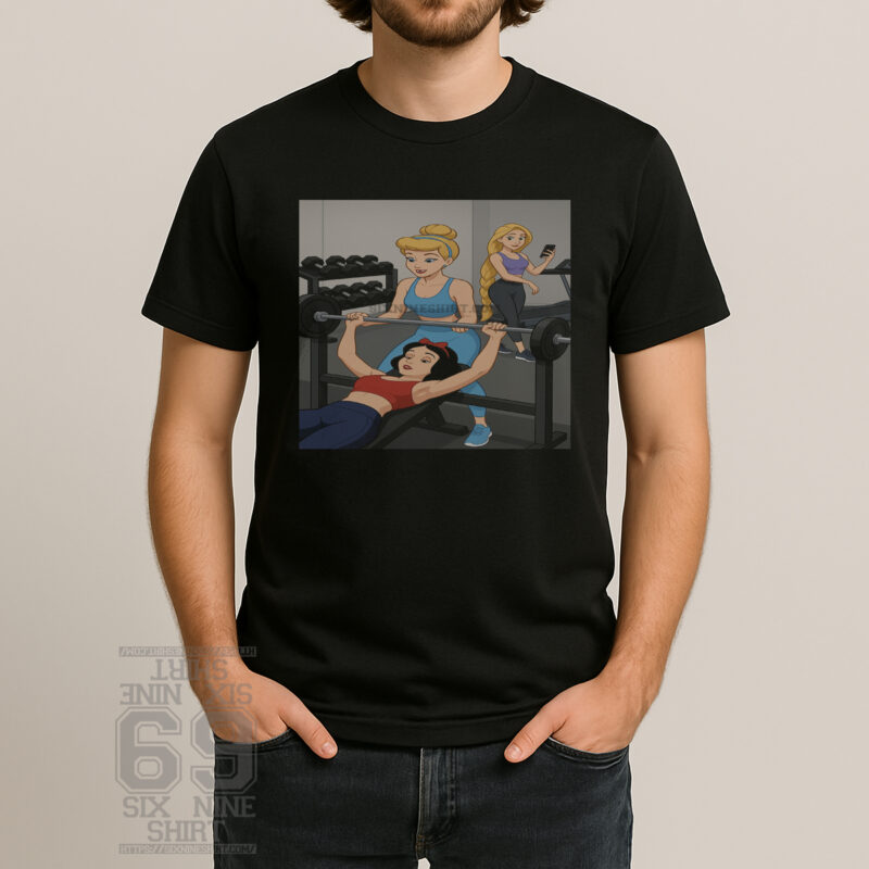 cinderella workout meme shirt princess bench press gym parody cartoon