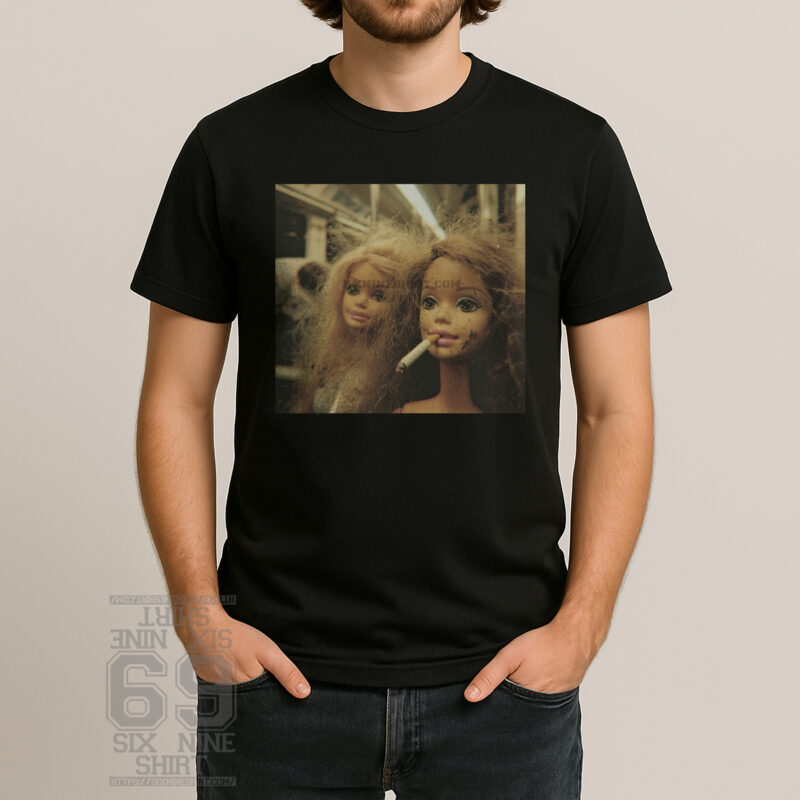funny homeless barbie rebel dolls shirt dark humor street art t shirt