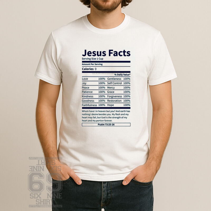 Jesus Nutrition Facts Christian T-shirt in black soft cotton - sixnineshirt.com
