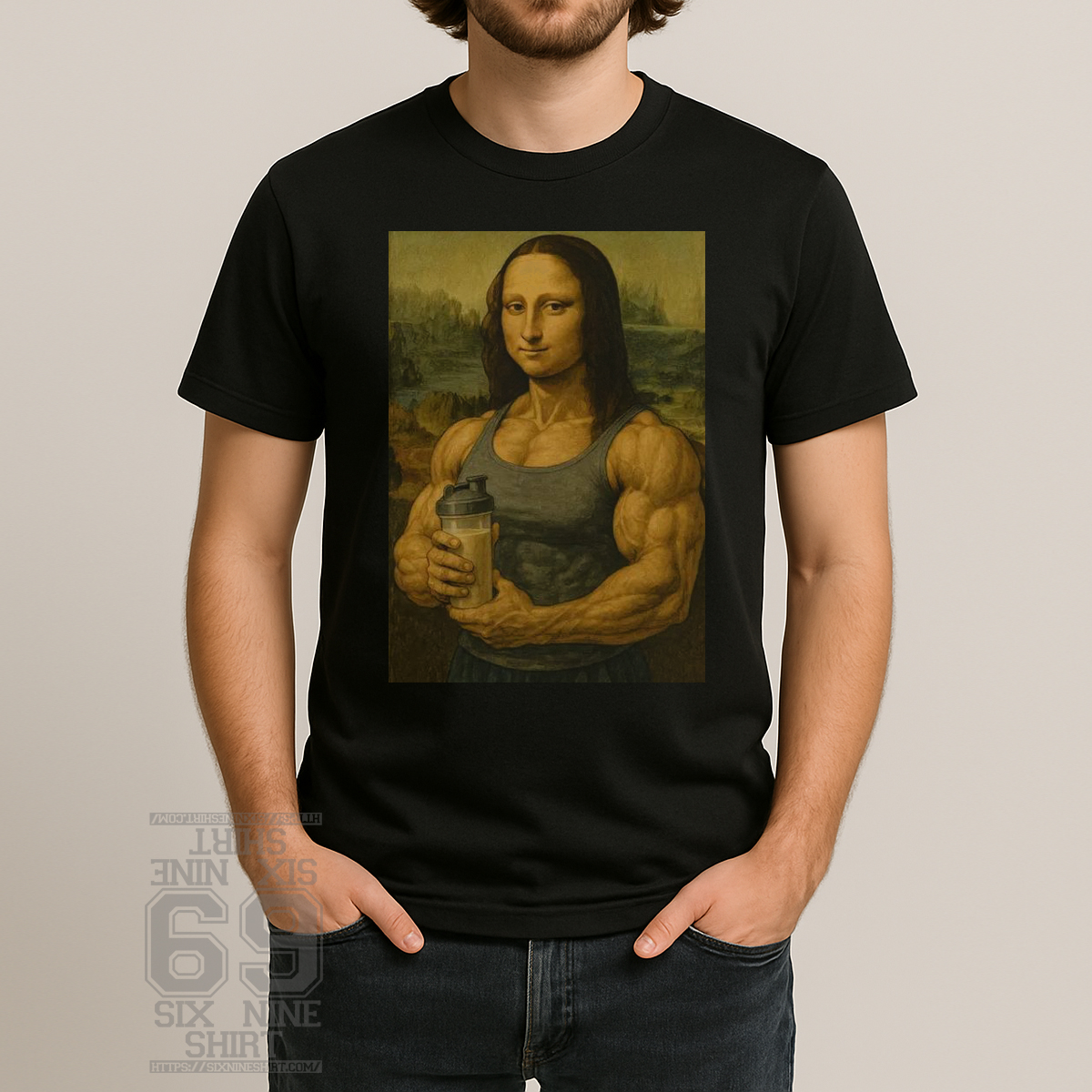 Muscle Mona Lisa Gym Shirt Funny Bodybuilding Art Parody T-Shirt T-shirt muscle mona lisa gym shirt funny bodybuilding art parody