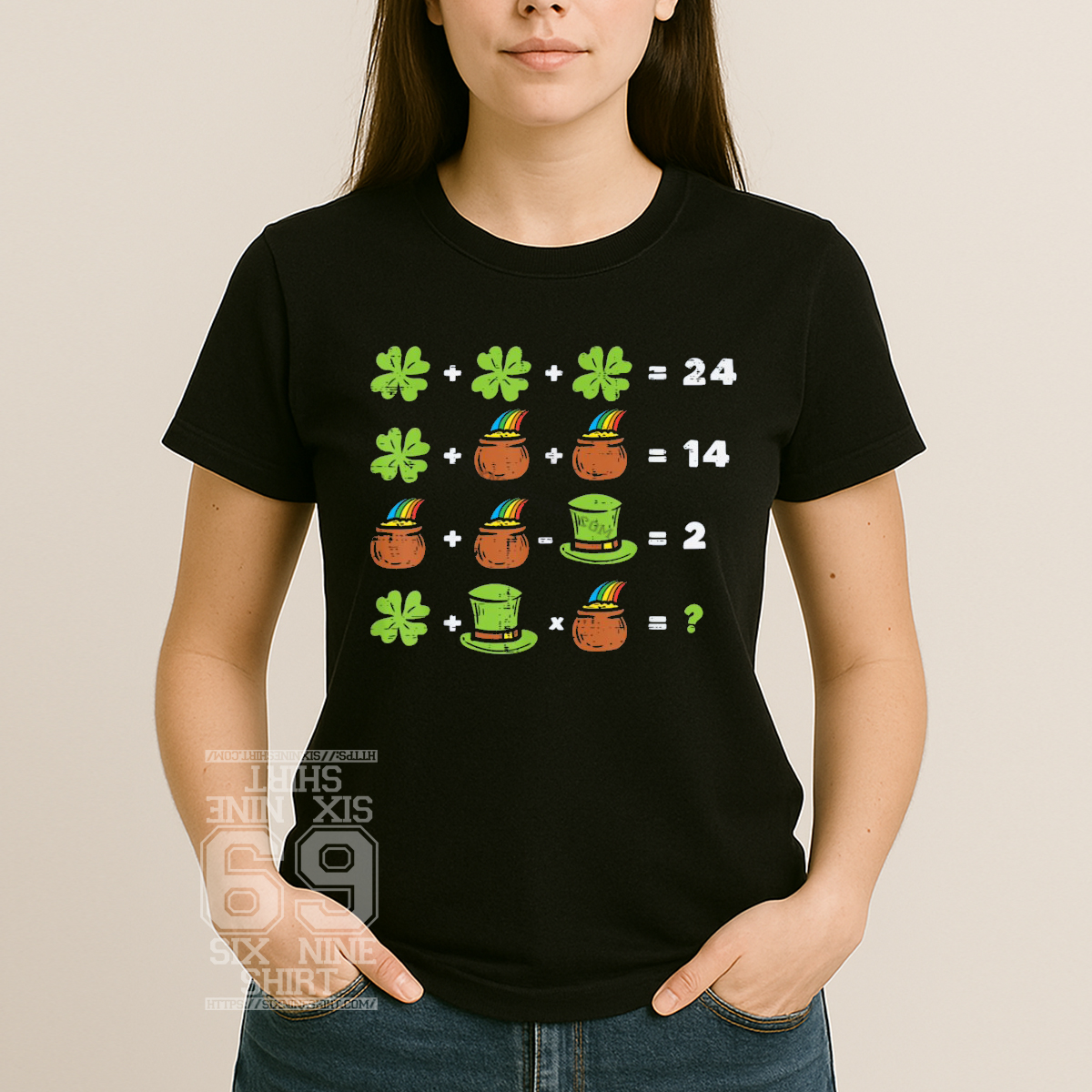 Shamrock Math Puzzle Funny St Patricks Day Equation T-Shirt Shamrock Math Puzzle Funny St Patricks Day Equation T-Shirt