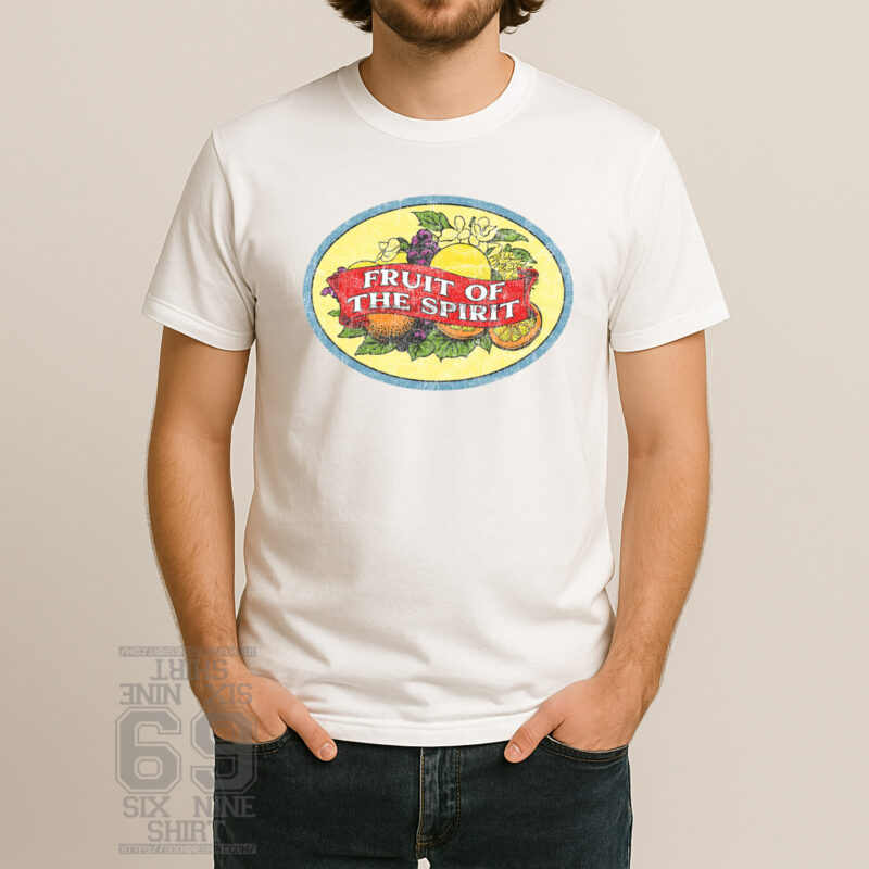 fruit of the spirit vintage graphic christian t shirt retro distressed design