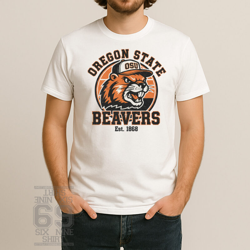 vintage 1868 oregon beaver college inspired sports t shirt