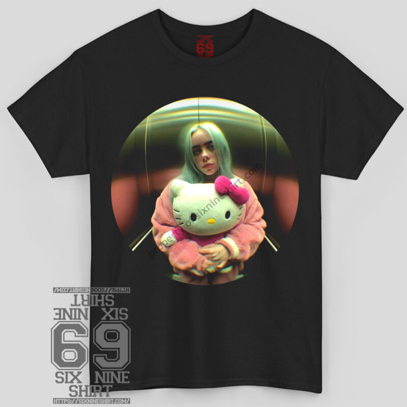 Billie Eilish And Kitty Dolls Mashup T-Shirt Y2K Fisheye Graphic Pop Tee