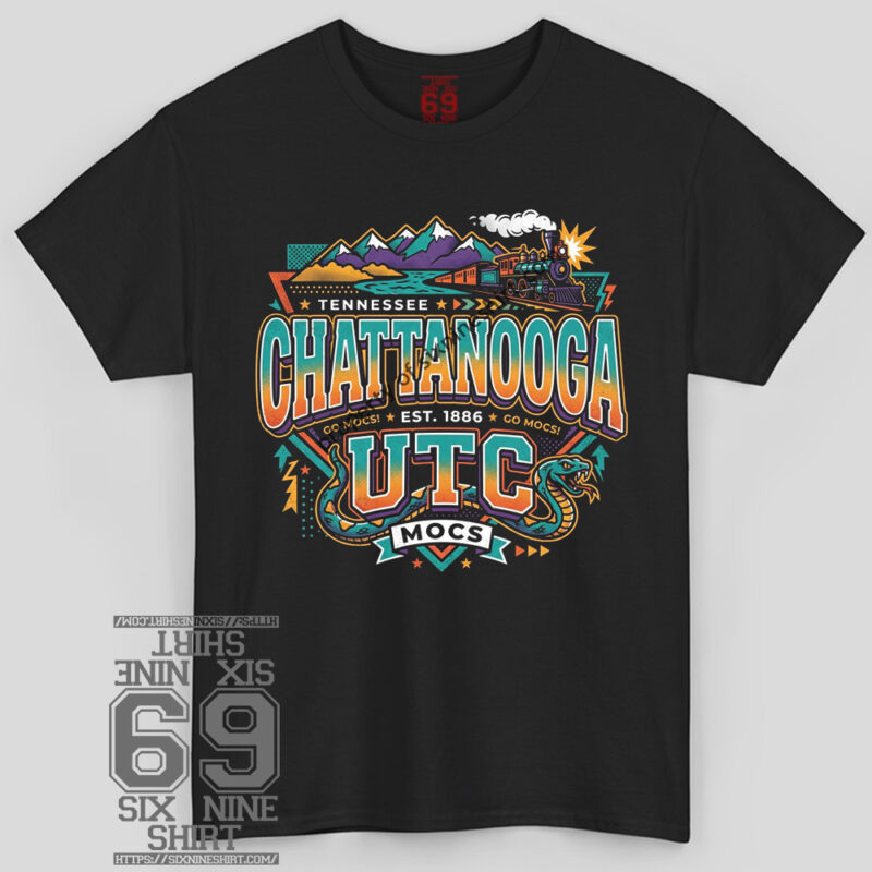 Vtg 90s Chattanooga UTC T-Shirt Retro University of Tennessee at Chattanooga Mocs College Tee